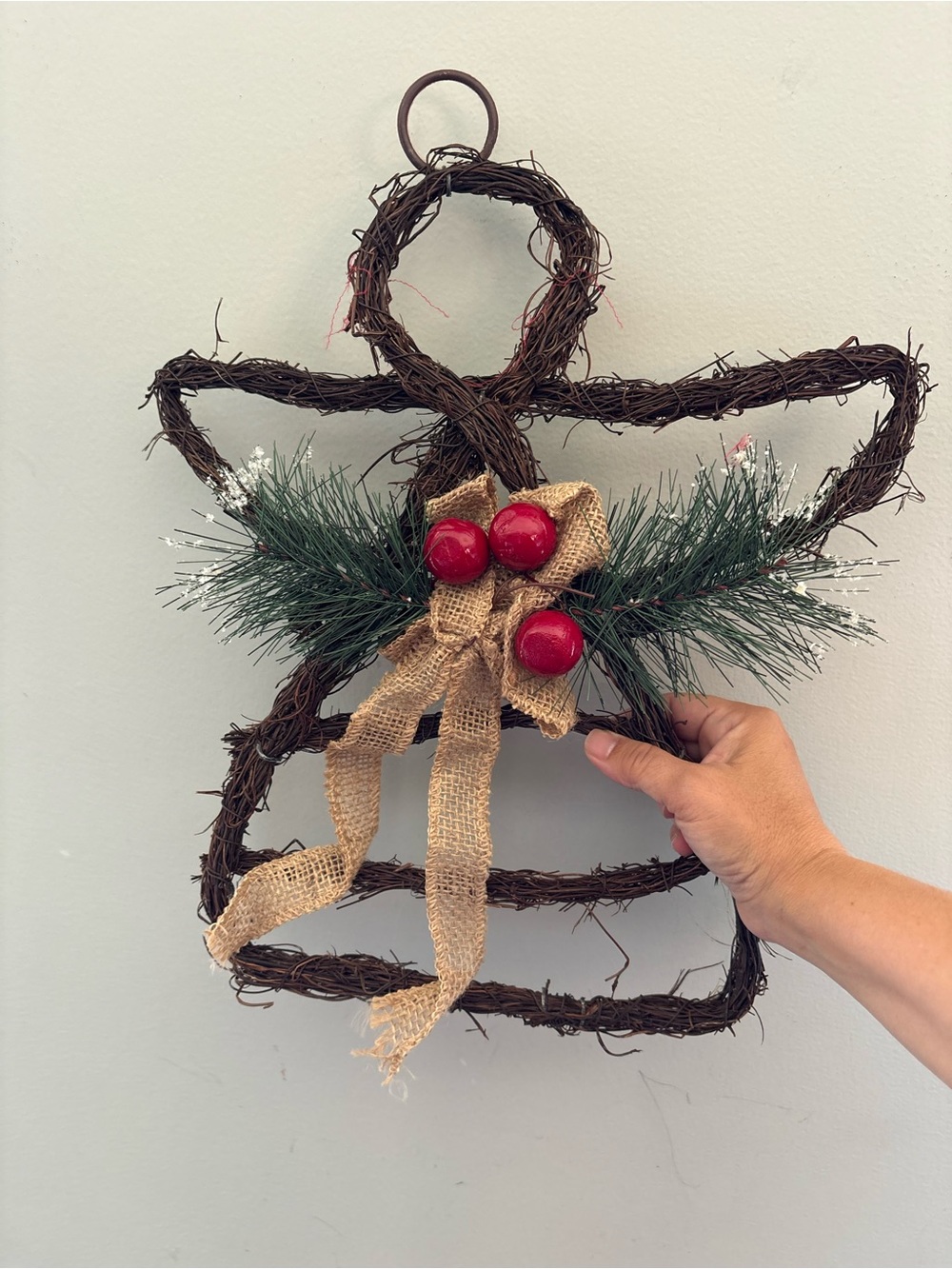 Rustic Grapevine Angel Wall Hanging / Wreath Decor 👼🌲✨ 1990s